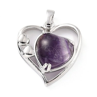 Natural Amethyst Pendants G-C236-01B-P-RS-1