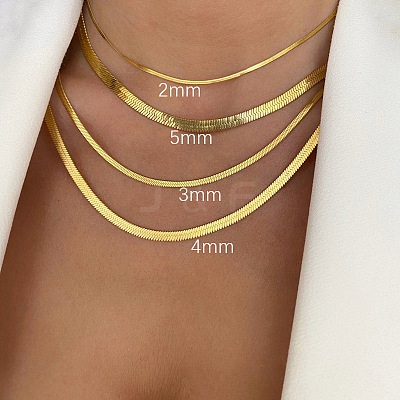 304 Stainless Steel Snake Chain Necklaces for Women WG80FEF-09-1