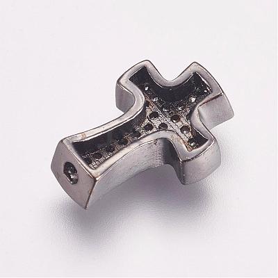Brass Micro Pave Cubic Zirconia Beads ZIRC-G087-28B-1