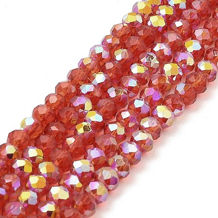 Baking Painted Transparent Glass Beads Strands DGLA-A034-J4mm-B08-1