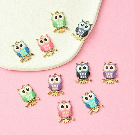 10Pcs 5 Colors Printed Alloy Pendants FIND-YW0004-46B-1