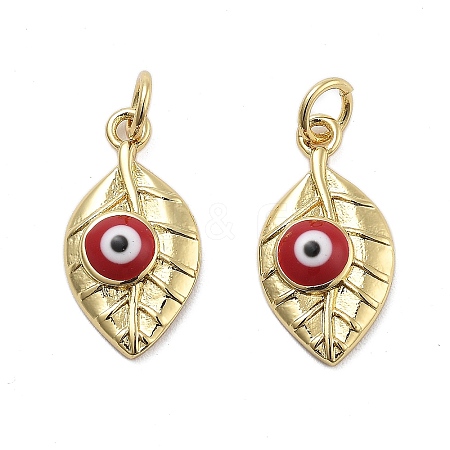 Brass Enamel Pendants KK-Q006-15G-1