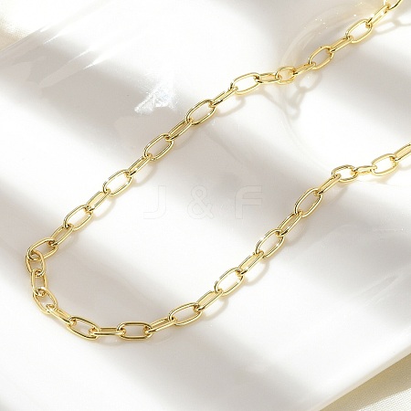 Brass Paperclip Chain Necklaces NJEW-A042-03G-1