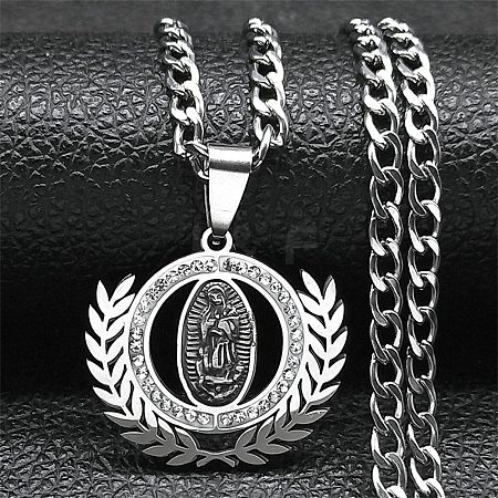 304 Stainless Steel Micro Pave Cubic Zirconial Necklaces NJEW-Q338-16P-1