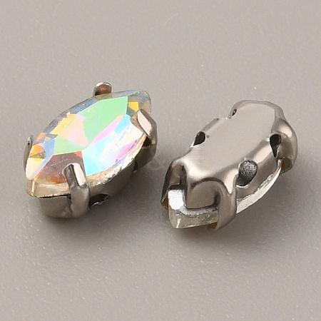 Horse Eye Shape Sew on Rhinestone FIND-WH0128-93A-01-1