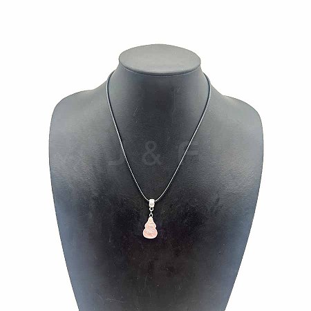 Natural Rose Quartz Gourd Pendant Necklaces WJ9079-7-1