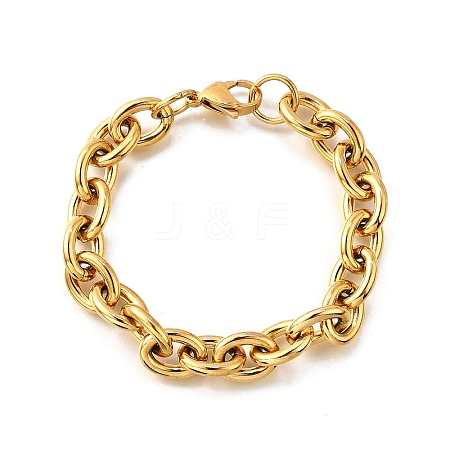304 Stainless Steel Cable Chain Bracelets for Women BJEW-Q050-01C-G-1