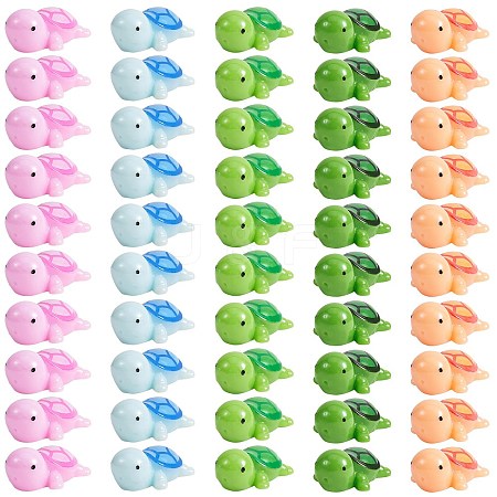 50Pcs 5 Colors Resin Ornaments Five Color Turtle Ornaments DIY Landscaping JX880A-1