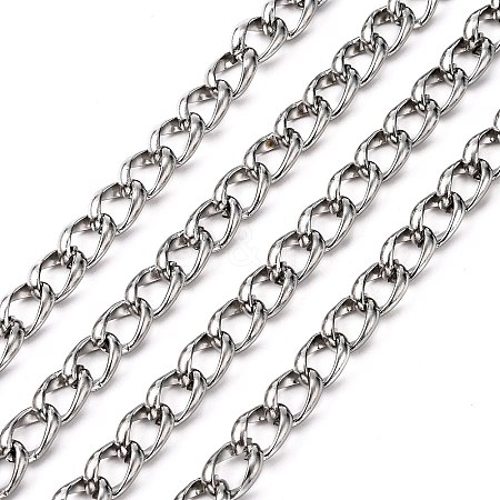 Tarnish Resistant 304 Stainless Steel Curb Chains STAS-O076-18-1
