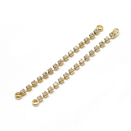 Brass Cubic Zirconia Cup Chain Links KK-T032-161G-1