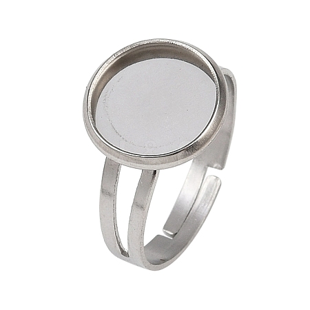 304 Stainless Steel Cuff Ring Components STAS-D372-06P-03-1