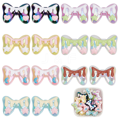 14Pcs 7 Colors Plating Acrylic Beads OACR-AN0001-01-1