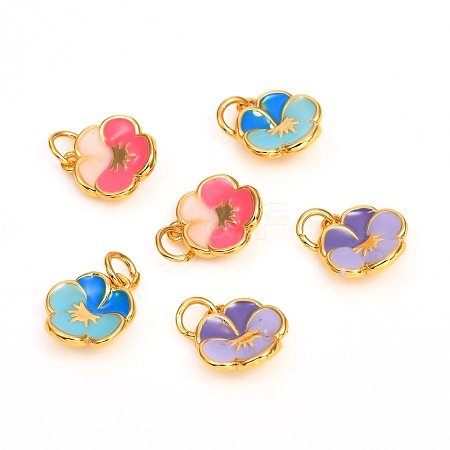 Brass Enamel Charms ZIRC-F816-02-1