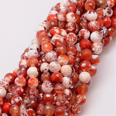 Natural Fire Crackle Agate Bead Strands G-G882-8mm-B03-1