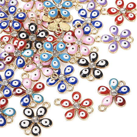 28Pcs 7 Colors Alloy Enamel Connector Charms ENAM-TA0001-87-1
