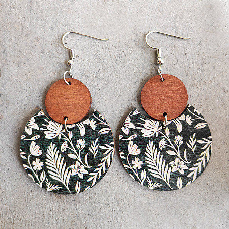 Bohemian Style Wood Dangle Earrings WGF04EC-01-1