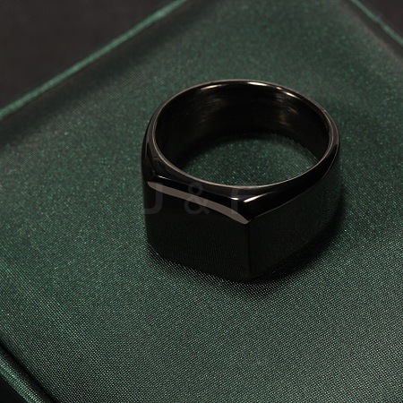 Square Stainless Steel Finger Rings WGB1DFB-07-1