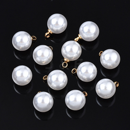 ABS Plastic Imitation Pearl Charms SACR-T360-02-1