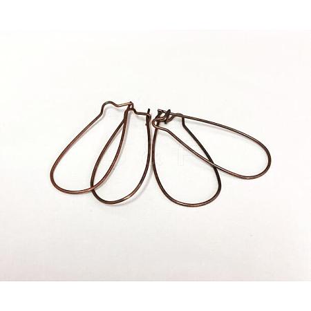 Brass Hoop Earrings Findings Kidney Ear Wires EC221-R-1
