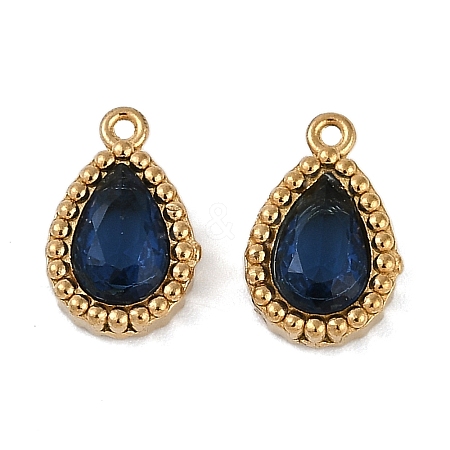 Ion Plating(IP) 304 Stainless Steel Micro Pave Cubic Zirconia Charms STAS-K256-20G-05-1