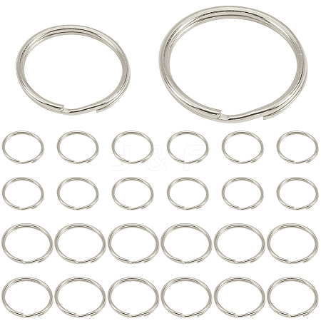120Pcs 2 Styles Iron Split Key Rings FIND-SC0013-32P-1