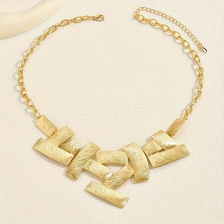 Rectangle Alloy Pendant Bib Necklaces FS-WG7FB46-01-1