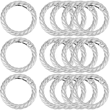 SOFPLATE 16Pcs Zinc Alloy Spring Gate Rings FIND-SP0001-09-1