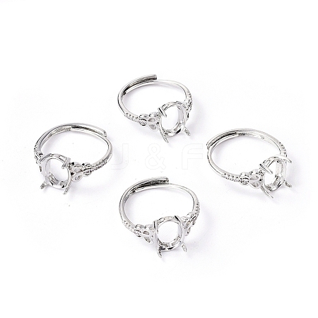Adjustable Brass Finger Ring Components KK-L193-08P-1