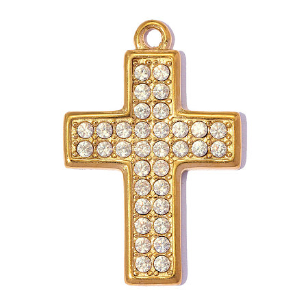 304 Stainless Steel with Crystal Rhinestone Pendants RB-OY001-30G-1