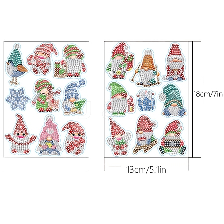 Christmas Themed DIY Diamond Painting Stickers Kits PW-WG27080-01-1