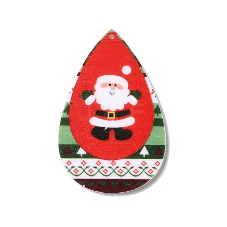 Opaque Christmas Themed Acrylic Big Pendants OACR-L018-04C-1