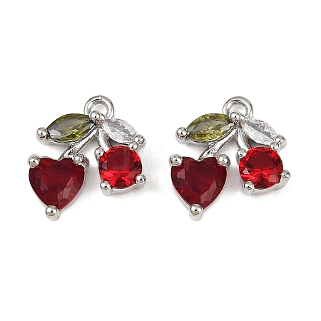 Brass Micro Pave Cubic Zirconia Pendants KK-P290-02A-P-01-1
