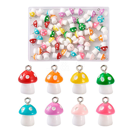 64 Pcs 8 Colors Plastic Pendants KY-KS0001-03-1