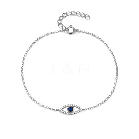 Anti-Tarnish S925 Sterling Silver Evil Eye Link Bracelet AK1290-6-1