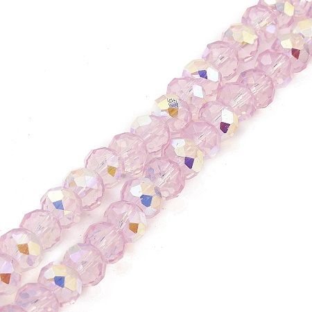 Baking Painted Transparent Glass Beads Strands DGLA-A034-J8mm-B06-1