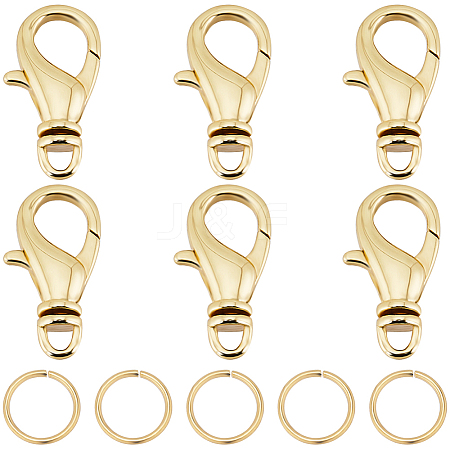 Beebeecraft 6Pcs Brass Swivel Lobster Claw Clasps DIY-BBC0001-51-1