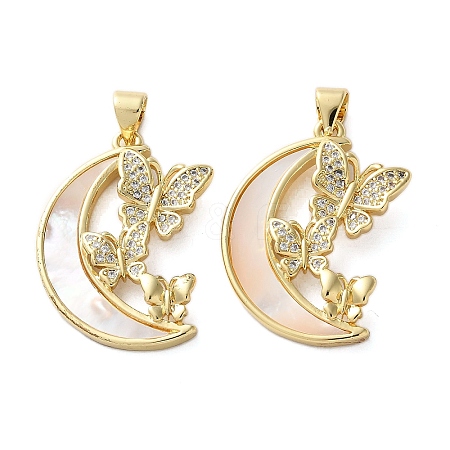 Brass Micro Pave Cubic Zirconia Pendants KK-U070-03C-G-1