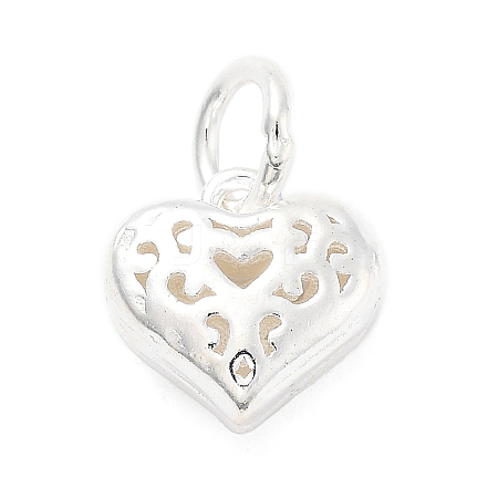 925 Sterling Silver Hollow Heart Charms STER-S009-11C-S-1