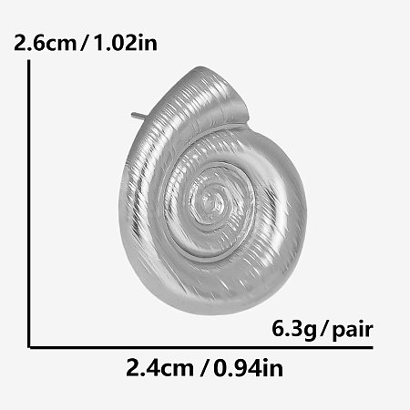 304 Stainless Steel Conch Stud Earrings for Women OP4692-1-1