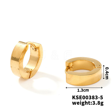 Fashionable Titanium Steel Mirror Polished Hoop Earrings for Hip-hop Street Style WQ4489-6-1