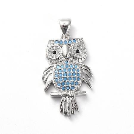 Brass Micro Pave Cubic Zirconia Pendants ZIRC-G157-22P-1
