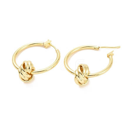 Brass Knot Hoop Earrings for Women EJEW-A072-19LG-1