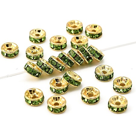 Brass Grade A Rhinestone Spacer Beads RSB035NF-10G-1