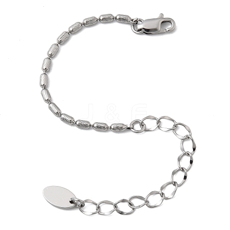 Brass Column Link Chain Bracelet Making AJEW-B189-01P-1