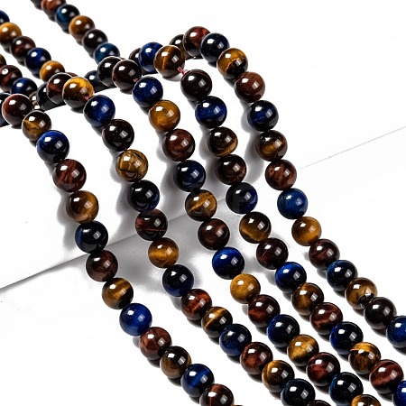 Natural Tiger Eye Beads Strands X-G-F173-14-8mm-1