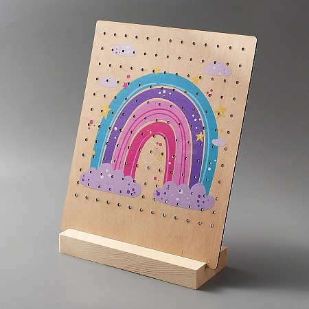Wooden Slant Back Earring Display Stands EDIS-WH0035-21A-1