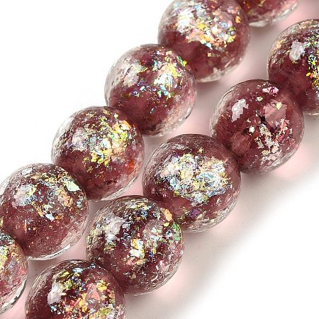 Handmade Dichroic Foil Glass Beads Strands DICH-U001-06F-1