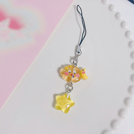 Resin Cartoon Cute Cloud Star Mobile Straps PW-WGA1445-01-1