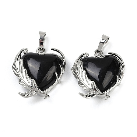 Natural Obsidian  Pendants G-Q025-01P-06-1