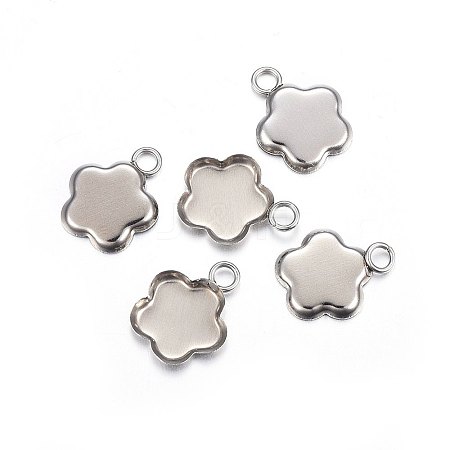 Tarnish Resistant 304 Stainless Steel Pendant Cabochon Settings LS-STAS-P210-04P-1